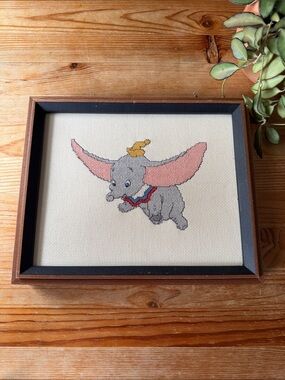 Vintage Dumbo Cross-Stitch Wall Art